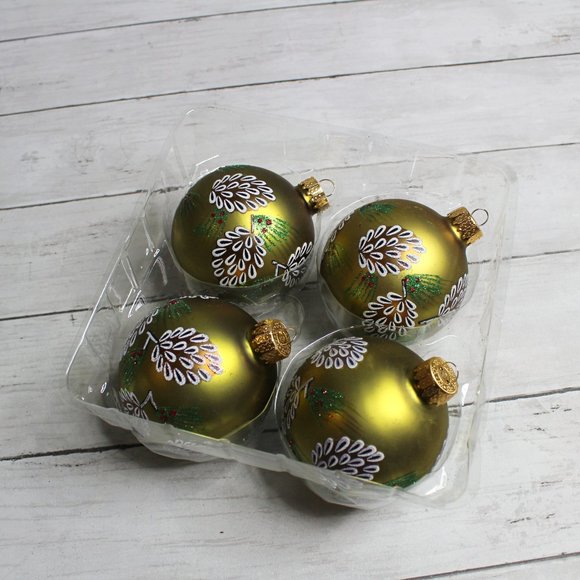Victorian Christmas Tree Ornament Lot of 4 Glass Bulbs Pinecones - Picture 6 of 6